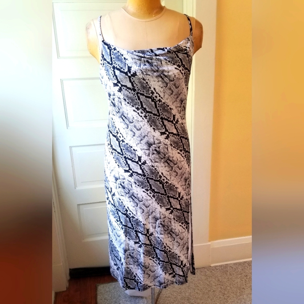 Socialite NWT Neutral Snake Print Bias Cut Sundress Size XL